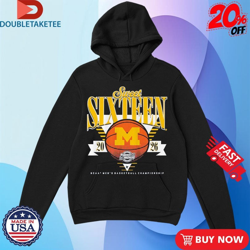 Official Michigan Wolverines MBB NCAA 2026 March Madness Sweet 16 Shirts