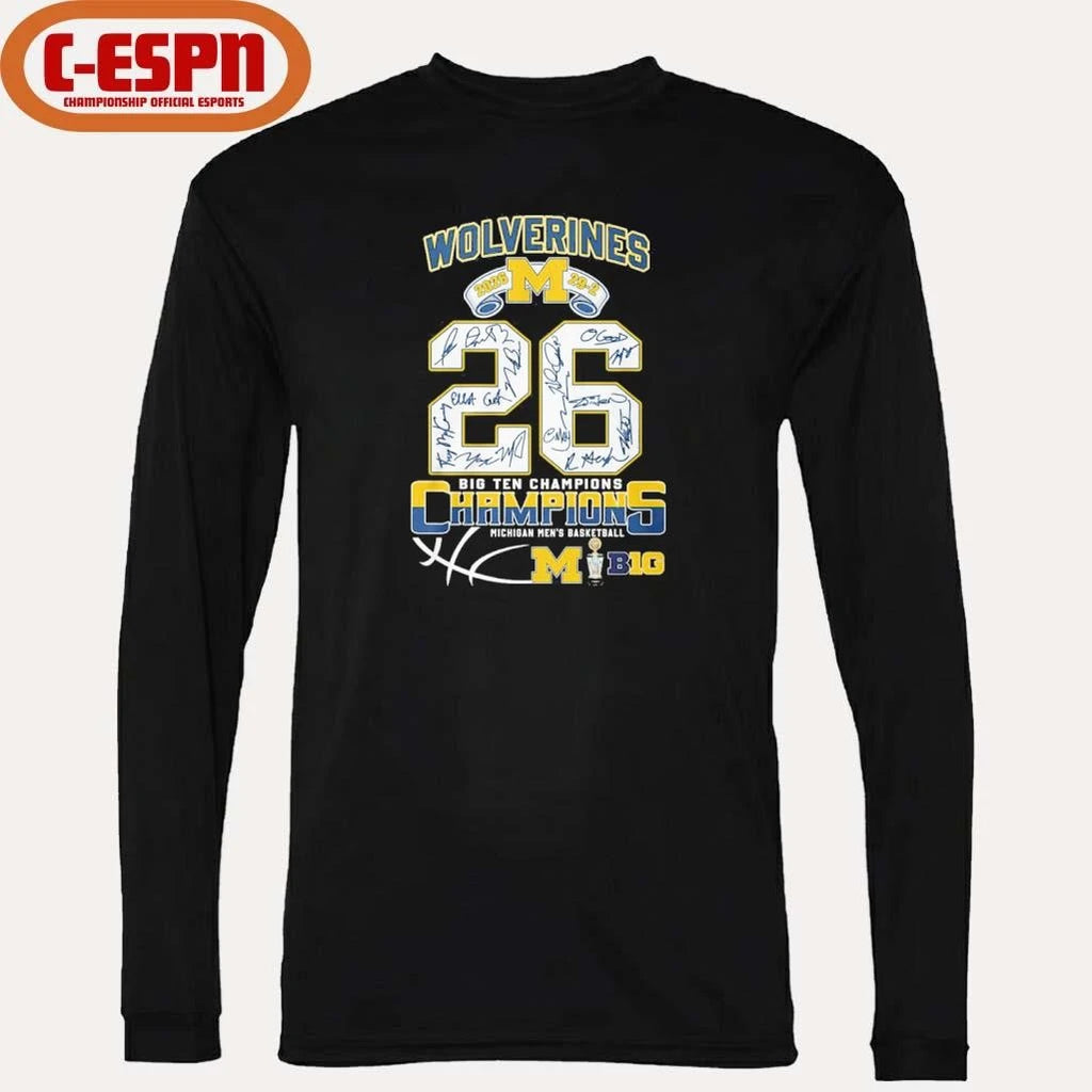 Official Michigan Wolverines Men’s Basketball 2026 Big Ten Tournament Champions 29-2 Shirt