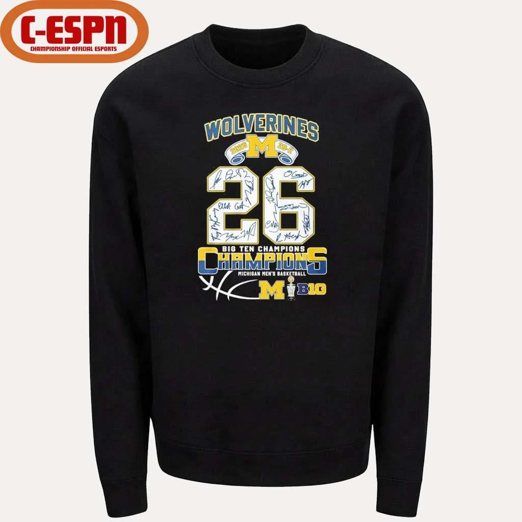 Official Michigan Wolverines Men’s Basketball 2026 Big Ten Tournament Champions 29-2 Shirt