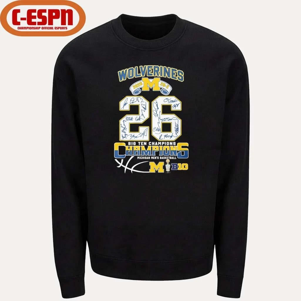 Official Michigan Wolverines Men’s Basketball 2026 Big Ten Tournament Champions 29-2 Shirt