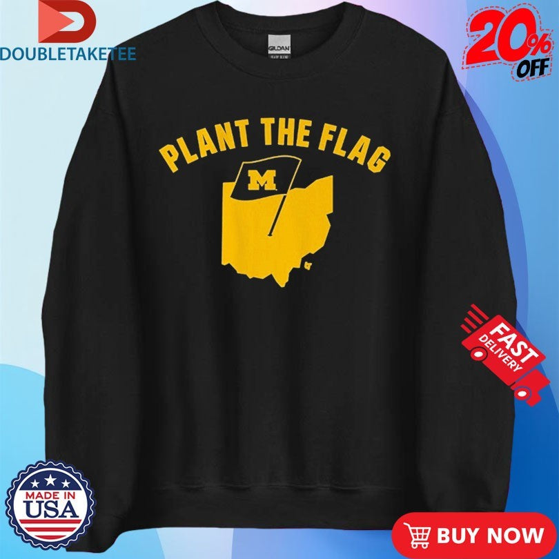 Official Michigan Wolverines Plant The Flag Map Shirts