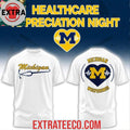 Official Michigan Wolverines x Healthcare Appreciation 2026 White Design Logo Two Sided T-Shirt