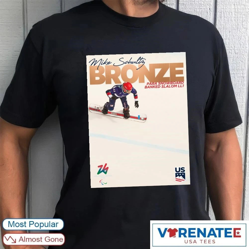Official Mike Schultz Bronze Medal Para Snowboard Banked Slalom LL1 Poster T-Shirt