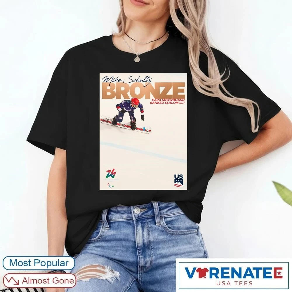 Official Mike Schultz Bronze Medal Para Snowboard Banked Slalom LL1 Poster T-Shirt