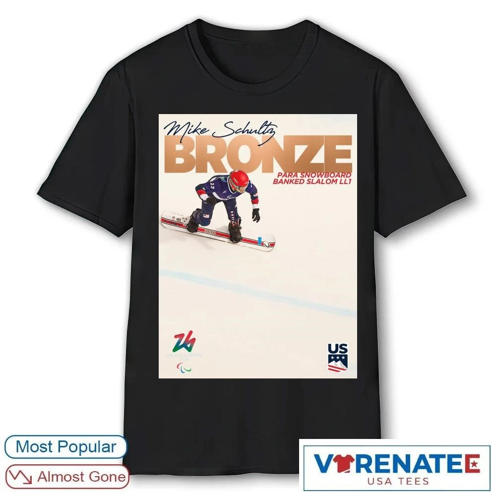 Official Mike Schultz Bronze Medal Para Snowboard Banked Slalom LL1 Poster T-Shirt