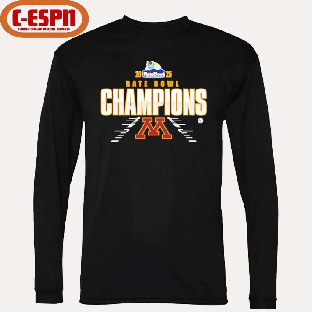 Official Minnesota Golden Gophers 2025 Rate Bowl Champions Shirt