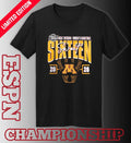 Official Minnesota Golden Gophers 2026 NCAA Women’s Basketball Tournament March Madness Sweet 16 Court Shot T-Shirt