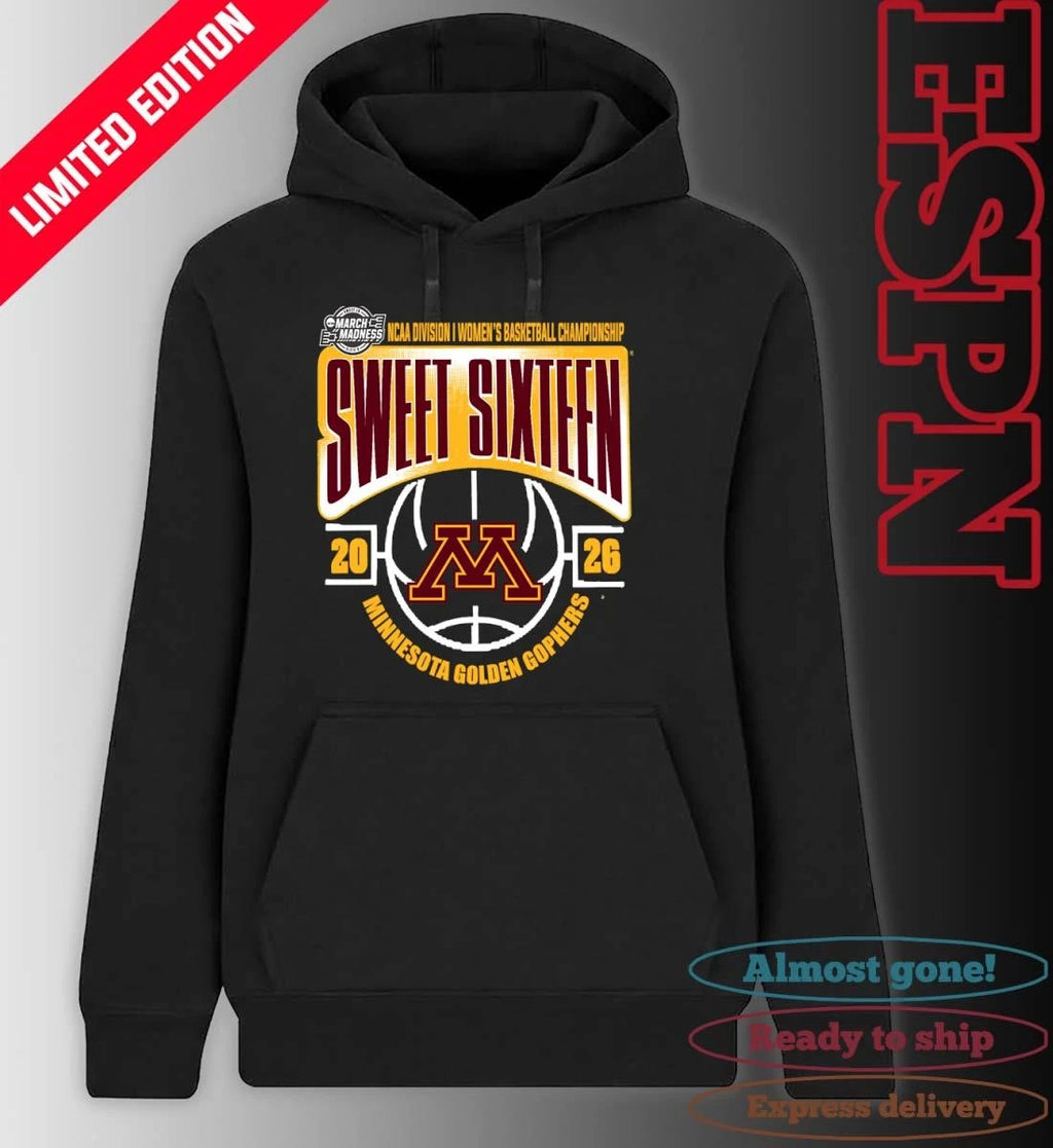 Official Minnesota Golden Gophers Sweet 16 NCAA DI Women’s Basketball Tournament March Madness 2026 T-Shirt