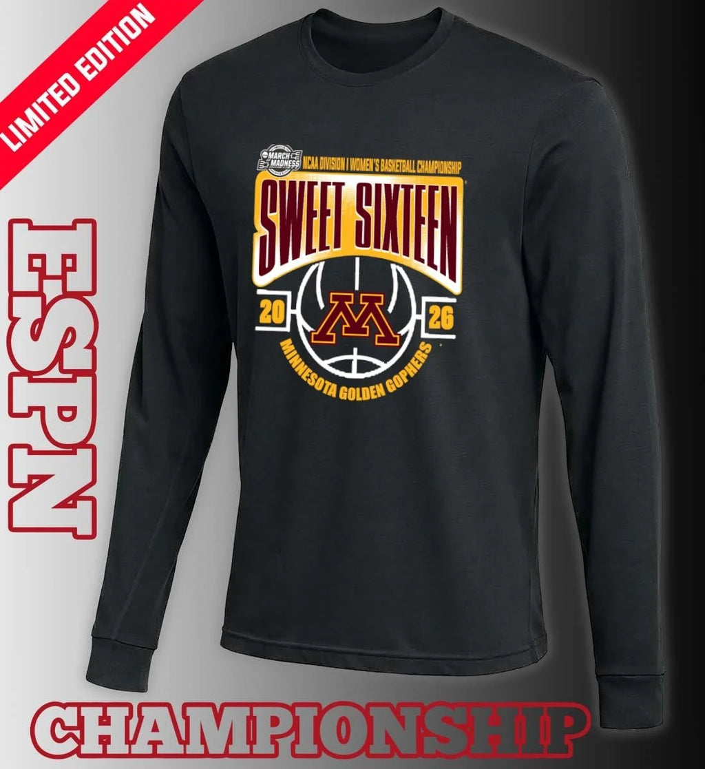 Official Minnesota Golden Gophers Sweet 16 NCAA DI Women’s Basketball Tournament March Madness 2026 T-Shirt