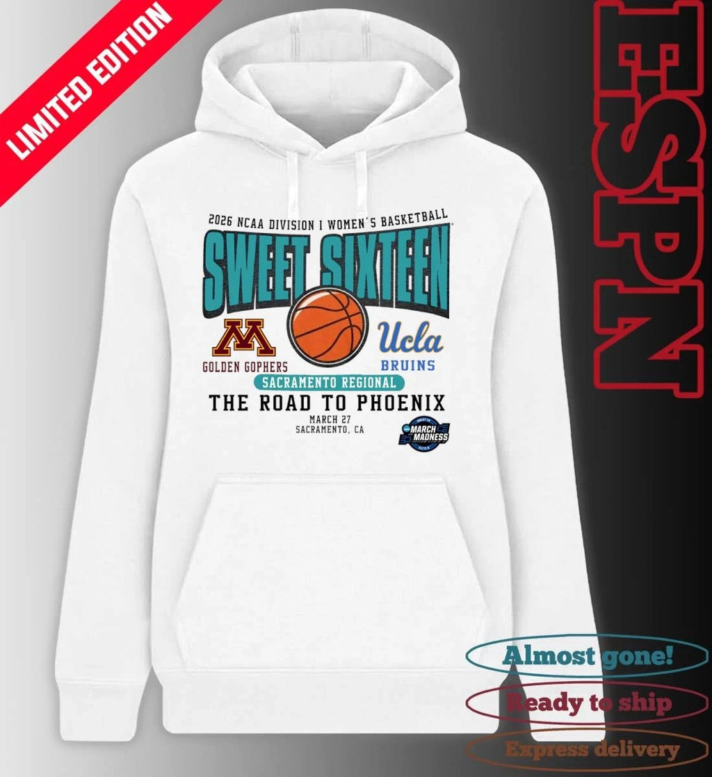 Official Minnesota Vs Ucla 2026 NCAA DI Women’s Basketball Sweet Sixteen T-Shirt