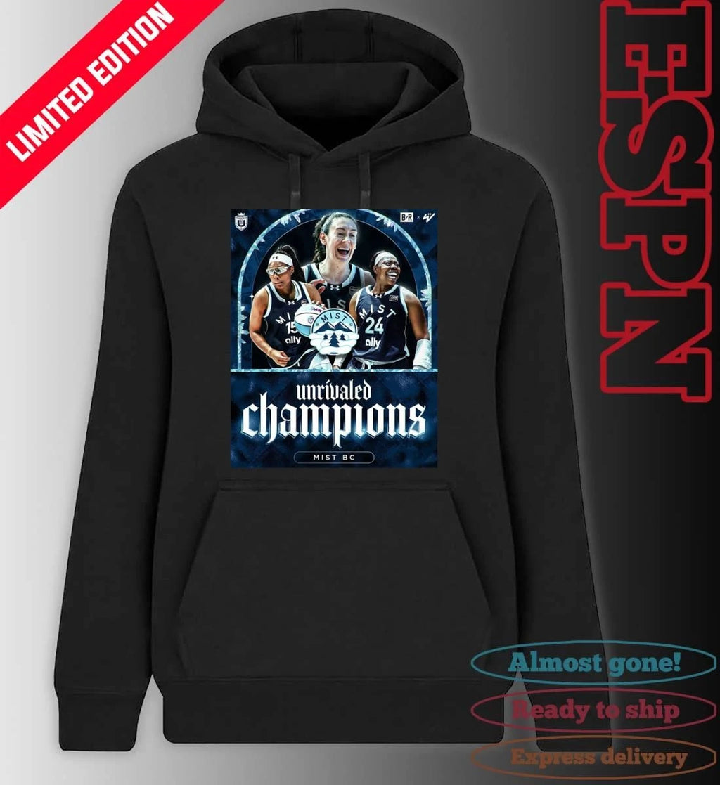 Official Mist BC Basketball 2026 Unrivaled Champions Poster T-Shirt
