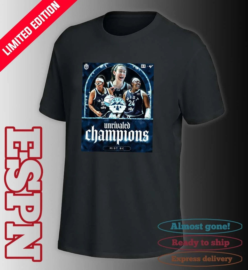 Official Mist BC Basketball 2026 Unrivaled Champions Poster T-Shirt