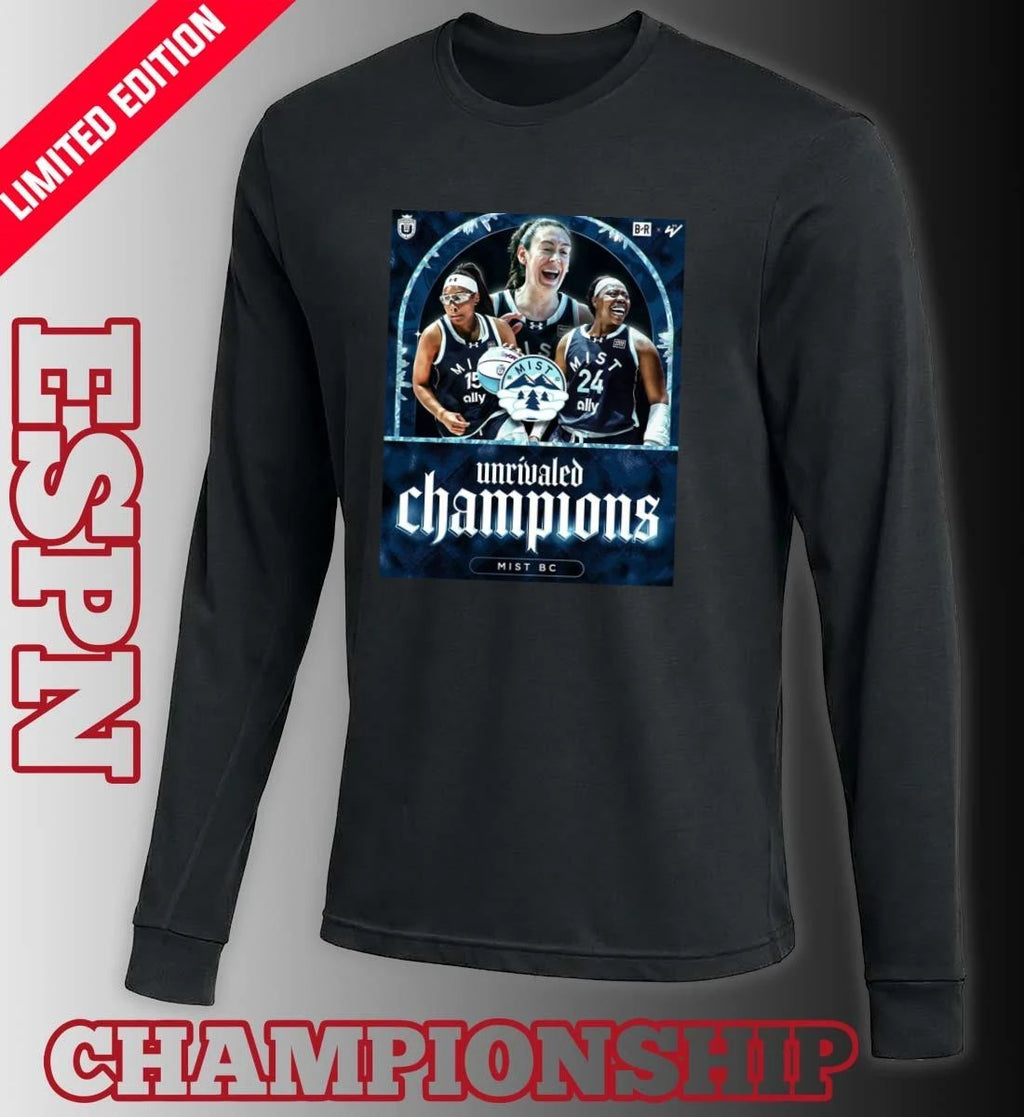 Official Mist BC Basketball 2026 Unrivaled Champions Poster T-Shirt