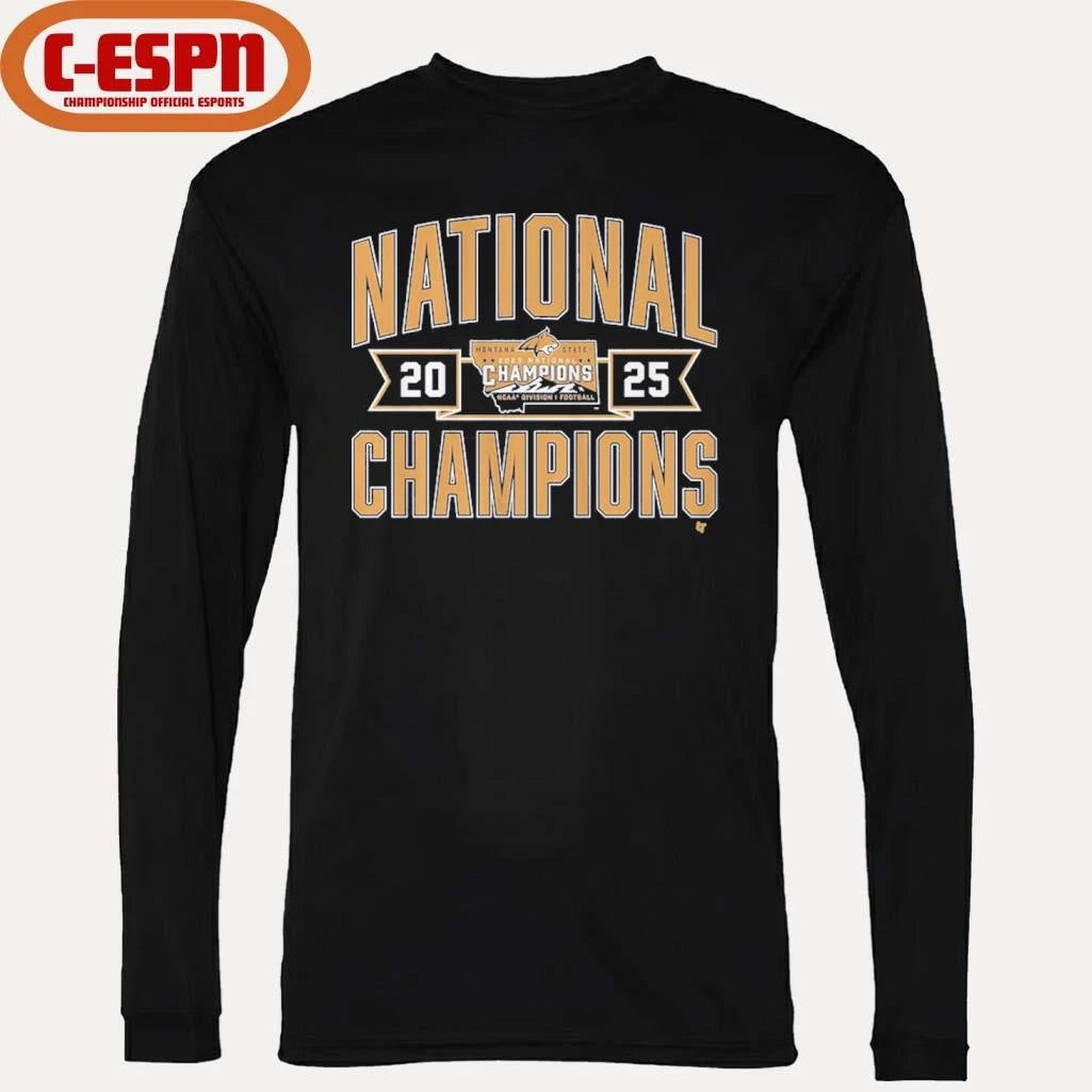 Official Montana State Football 2025 FCS Champions Shirt