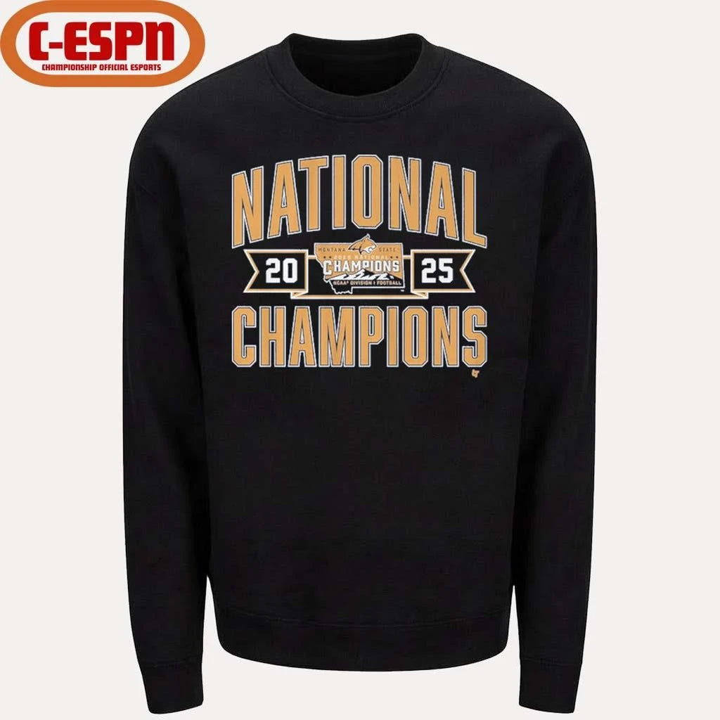 Official Montana State Football 2025 FCS Champions Shirt