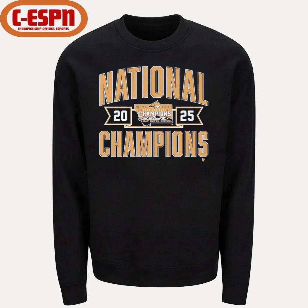 Official Montana State Football 2025 FCS Champions Shirt