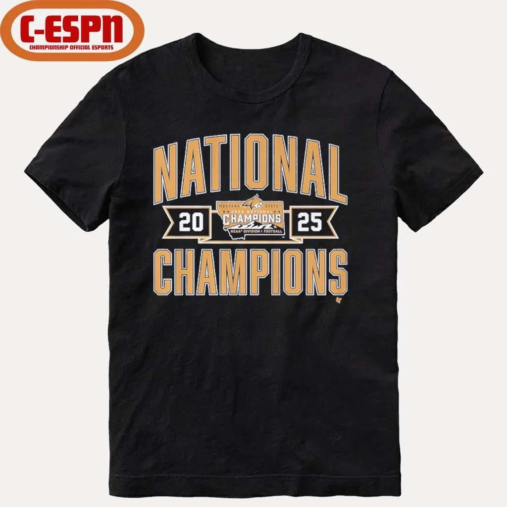 Official Montana State Football 2025 FCS Champions Shirt