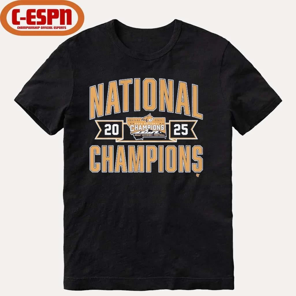 Official Montana State Football 2025 FCS Champions Shirt