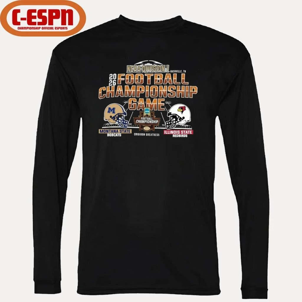 Official Montana State Vs Illinois State 2025-26 NCAA DI Football Championship Game Head To Head T-Shirt