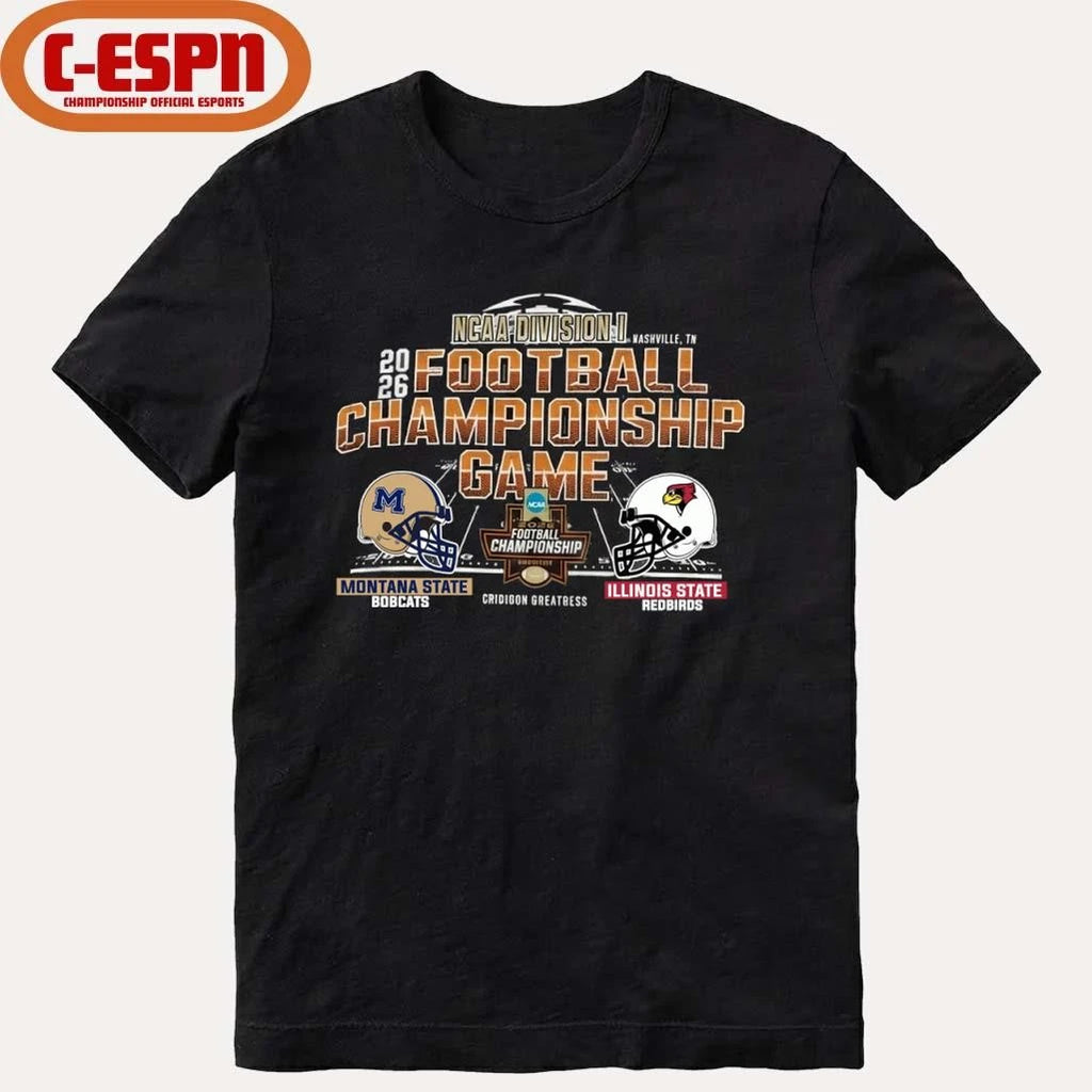 Official Montana State Vs Illinois State 2025-26 NCAA DI Football Championship Game Head To Head T-Shirt