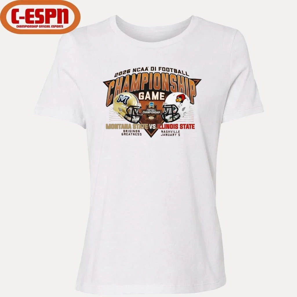 Official Montana State Vs Illinois State 2025-26 NCAA DI Football Championship Matchup T-Shirt