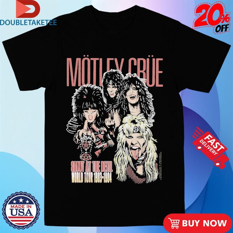 Official Motley Crue Shout At The Devil World Tour 1983 1984 Shirts