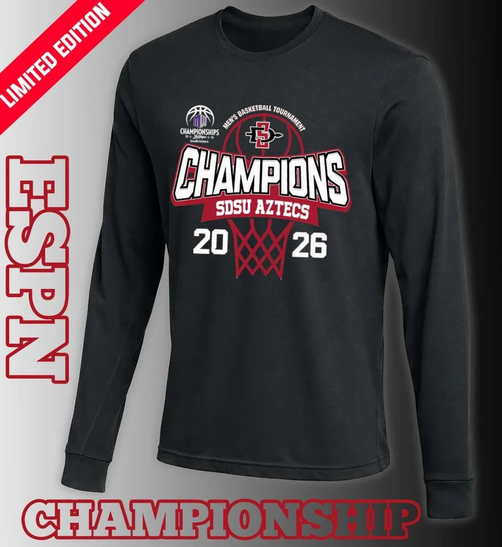 Official Mountain West Conference Men’s Basketball Tournament 2026 Champions SDSU Aztecs T-Shirt