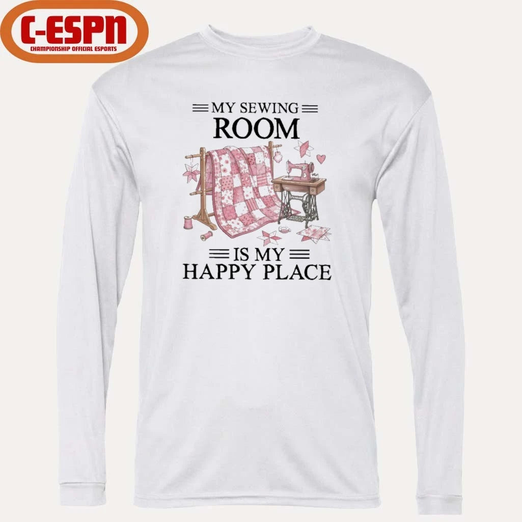 Official My Sewing Room Is My Happy Place T-Shirt