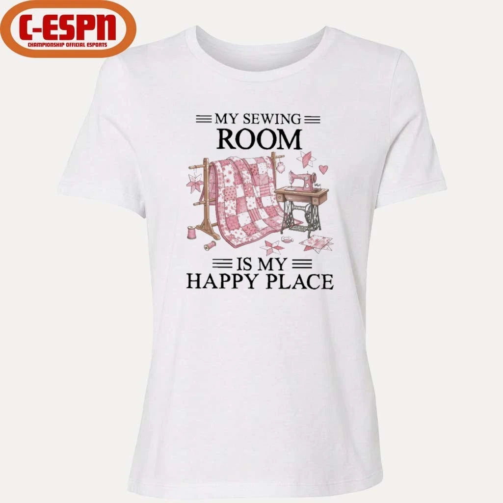 Official My Sewing Room Is My Happy Place T-Shirt