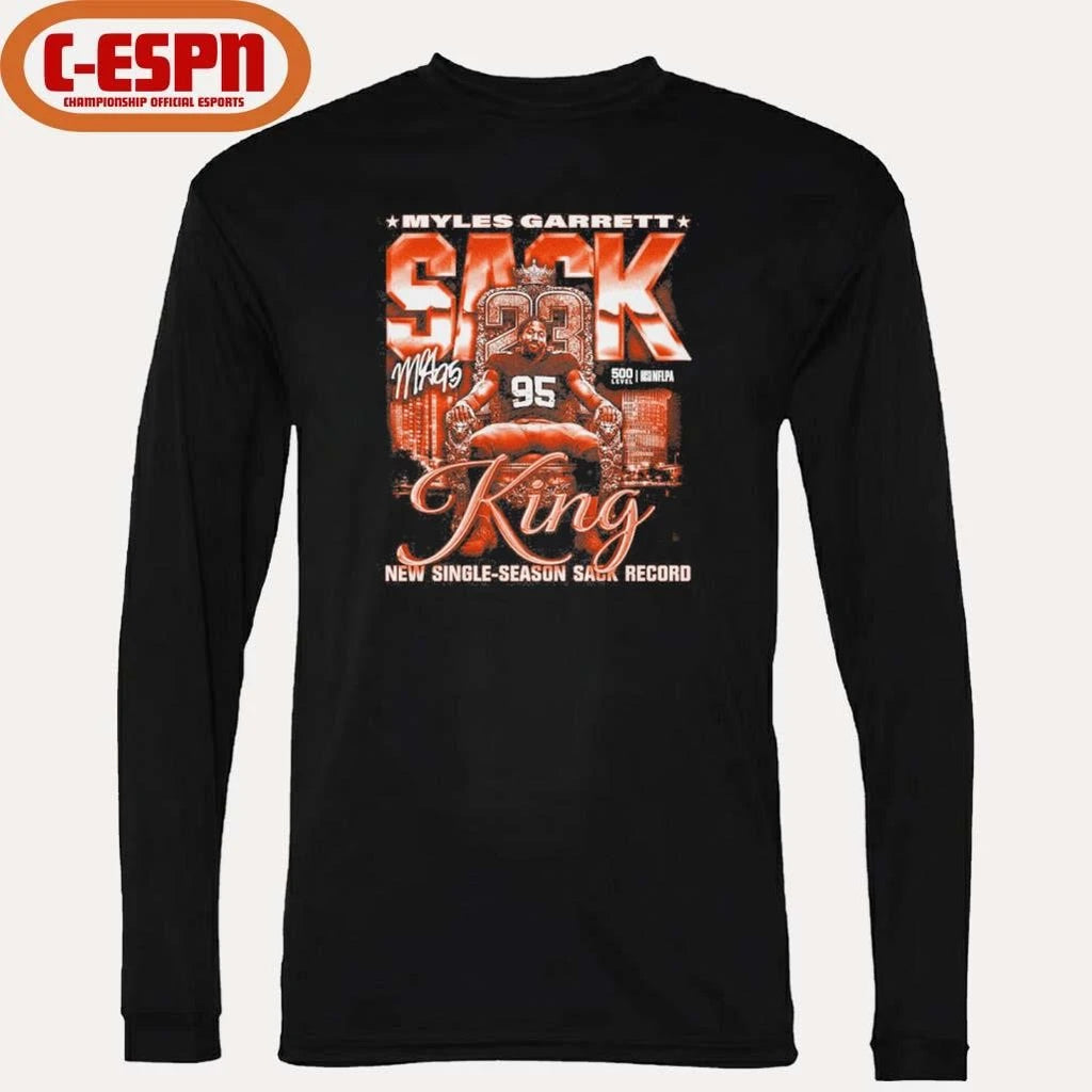 Official Myles Garrett Cleveland Sack King T-Shirt
