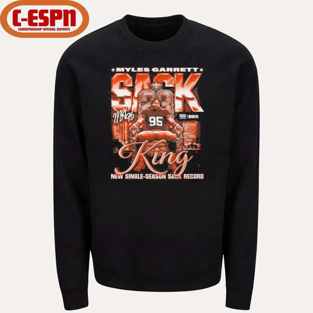 Official Myles Garrett Cleveland Sack King T-Shirt