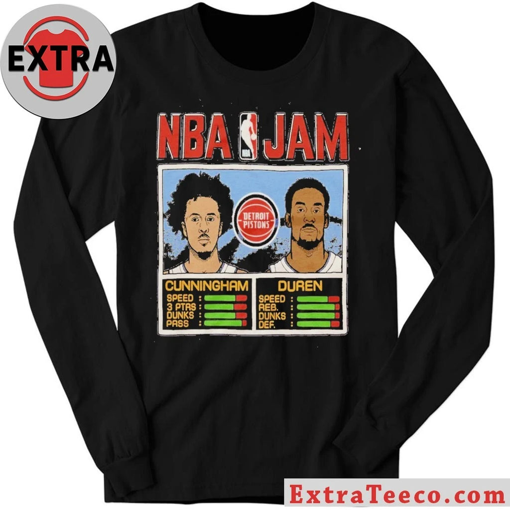 Official NBA Jam Pistons Cunningham And Duren Shirt
