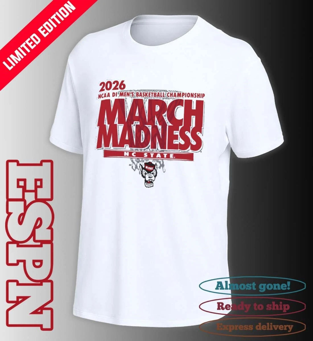 Official NC State Wolfpack 2026 NCAA DI Basketball March Madness – First Four Shirt