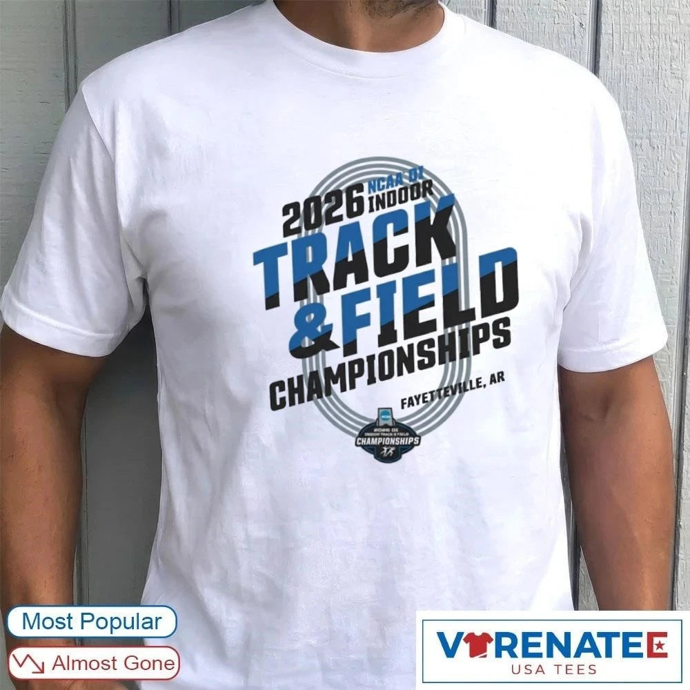 Official NCAA Division I Indoor Track and Field Championships 2026 Fayetteville, AR Logo T-shirt
