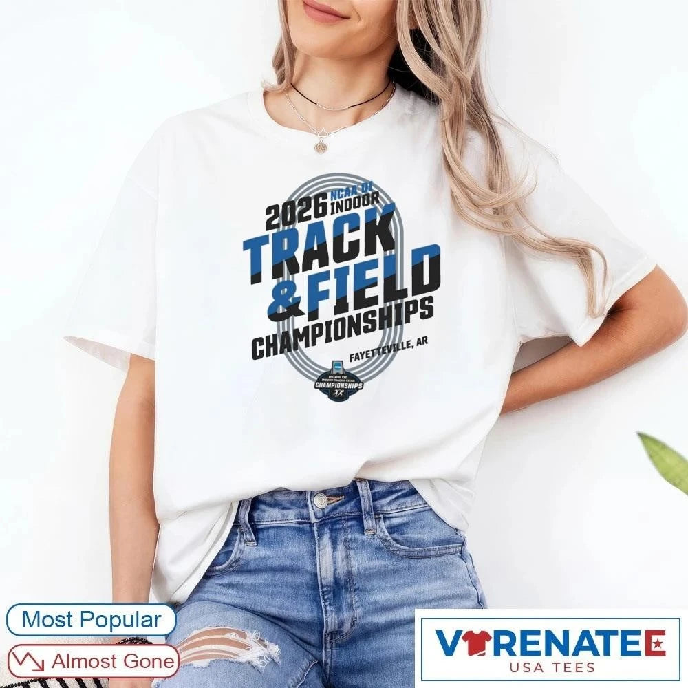 Official NCAA Division I Indoor Track and Field Championships 2026 Fayetteville, AR Logo T-shirt