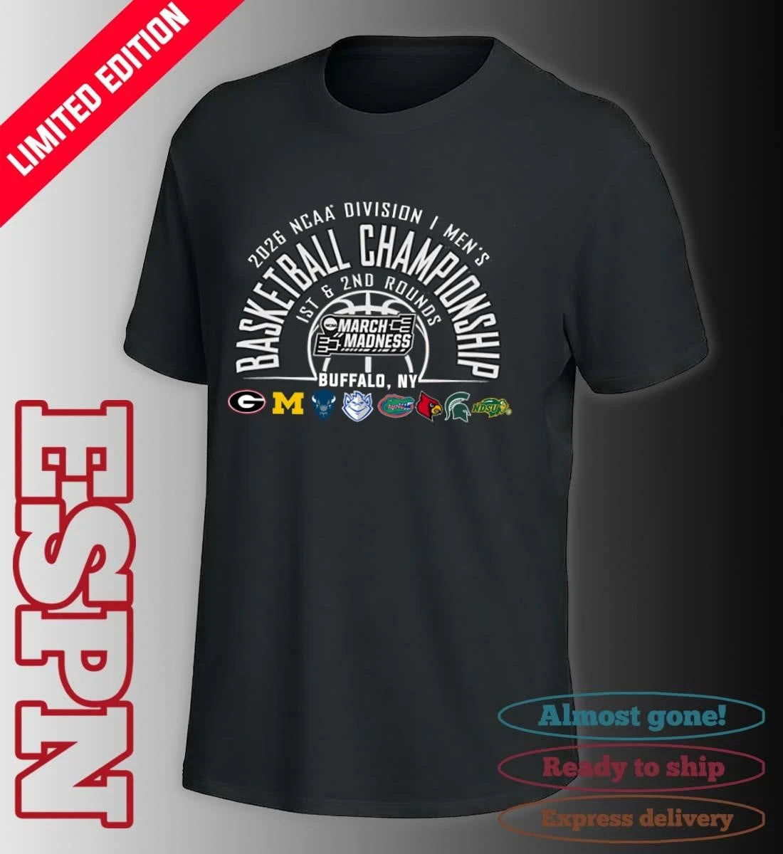 Official NCAA Men’s Basketball 2026 March Madness Buffalo, NY T-Shirt