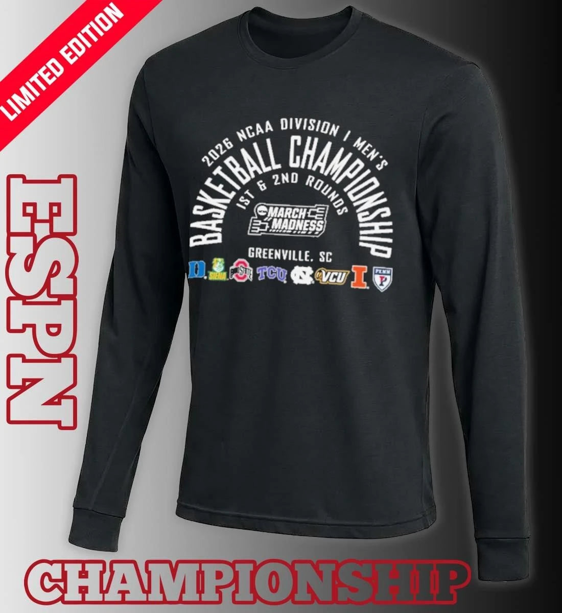 Official NCAA Men’s Basketball 2026 March Madness Greenville, SC T-Shirt
