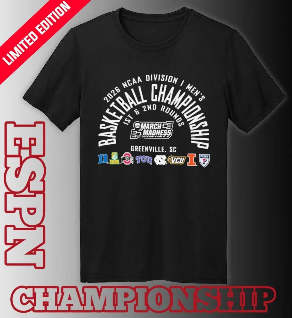 Official NCAA Men’s Basketball 2026 March Madness Greenville, SC T-Shirt
