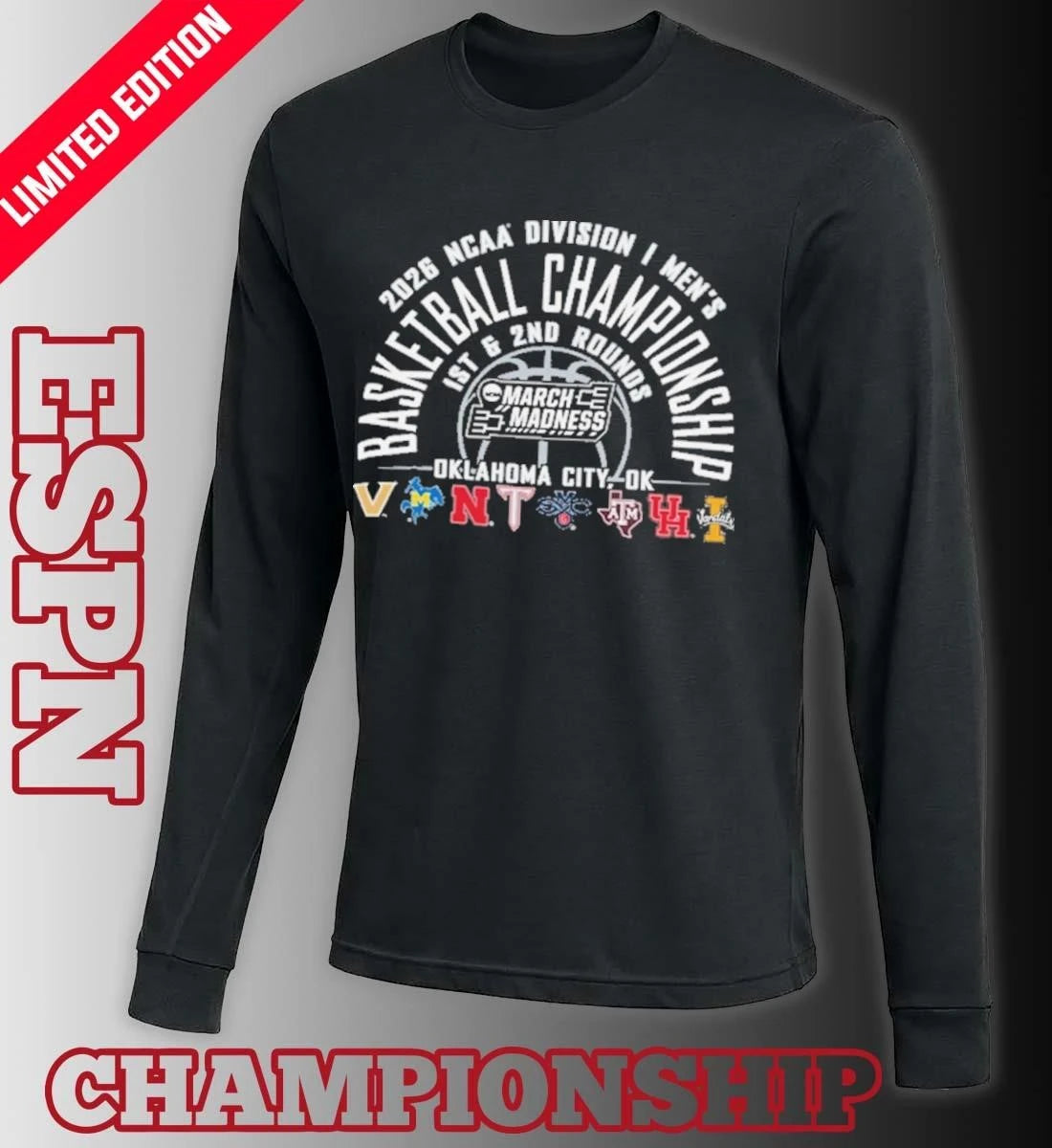 Official NCAA Men’s Basketball 2026 March Madness Oklahoma City, OK T-Shirt