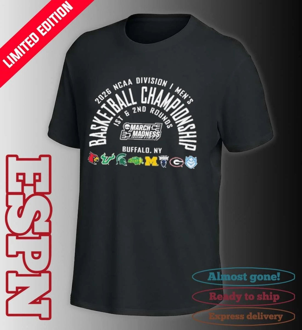 Official NCAA Men’s March Madness Buffalo, NY 8 Teams T-Shirt