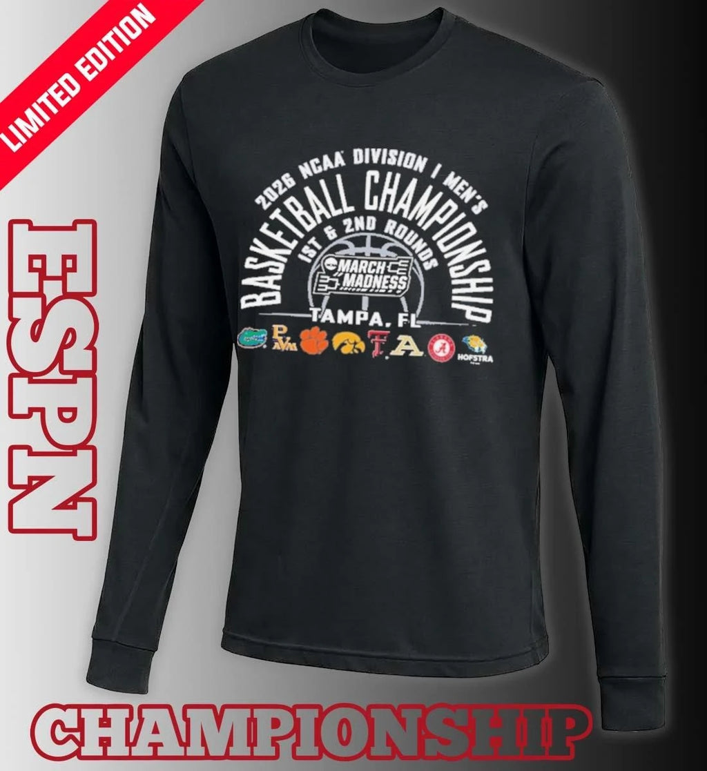 Official NCAA Men’s March Madness Tampa, FL 8 Teams T-Shirt