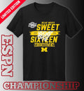 Official NCAA Men’s Sweet Sixteen Michigan Wolverines Basketball 2026 Shirt