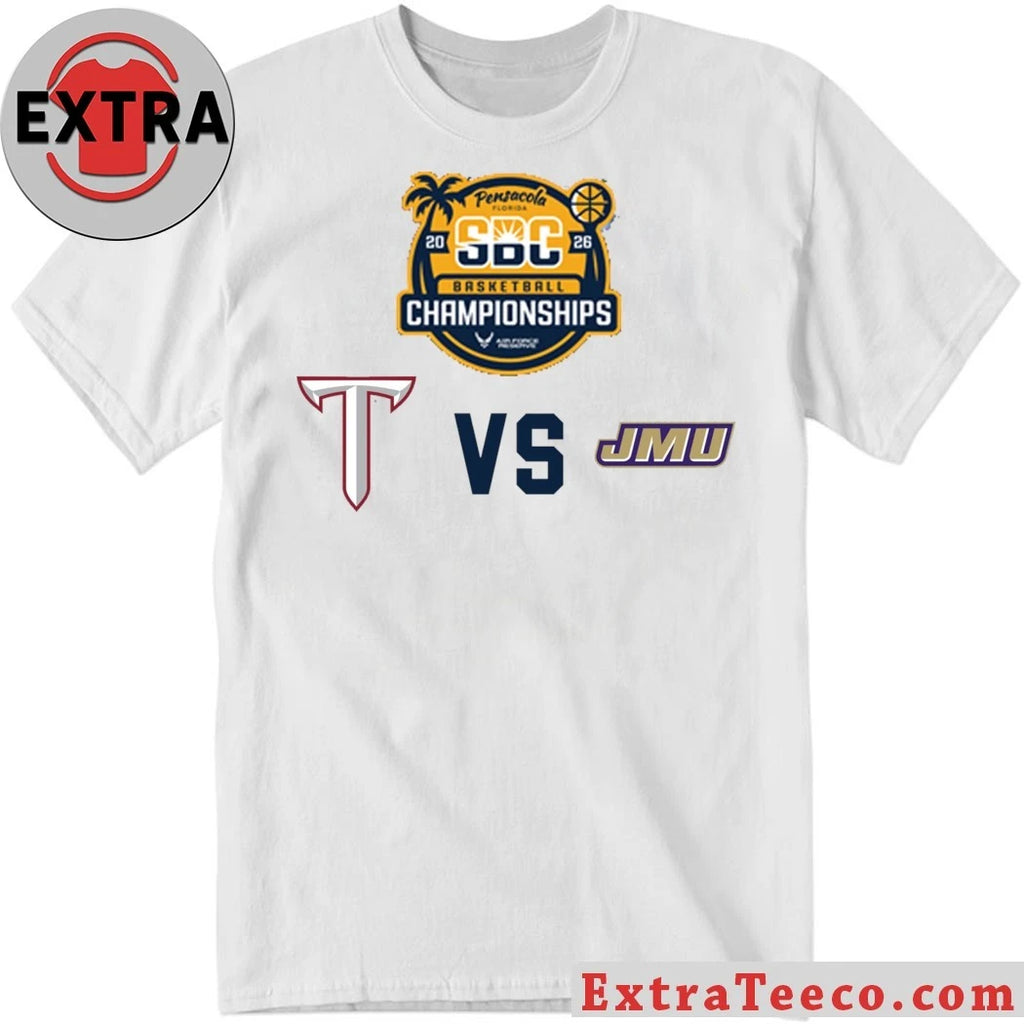 Official NCAA competition between Troy University and James Madison University Logo Shirt