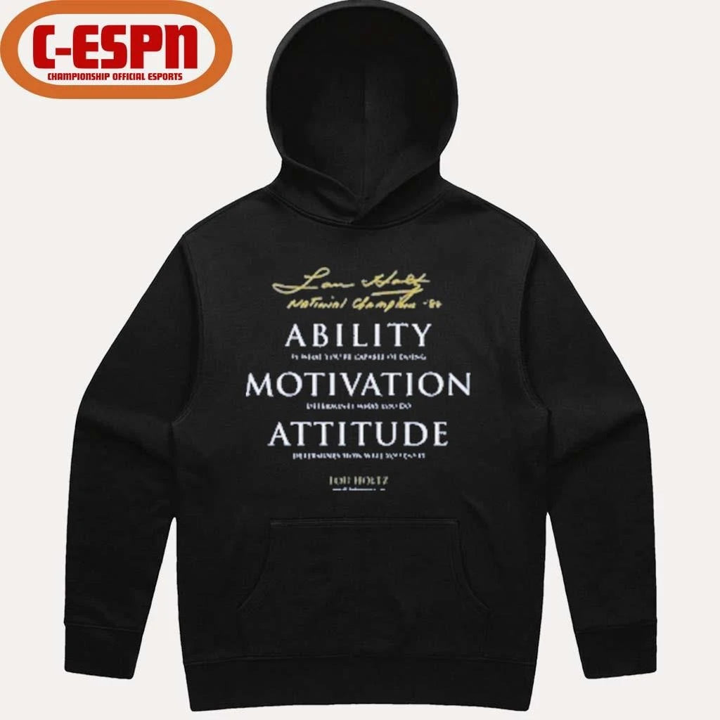 Official ND Lou Holtz Ability Motivation Attitude Quote T-Shirt