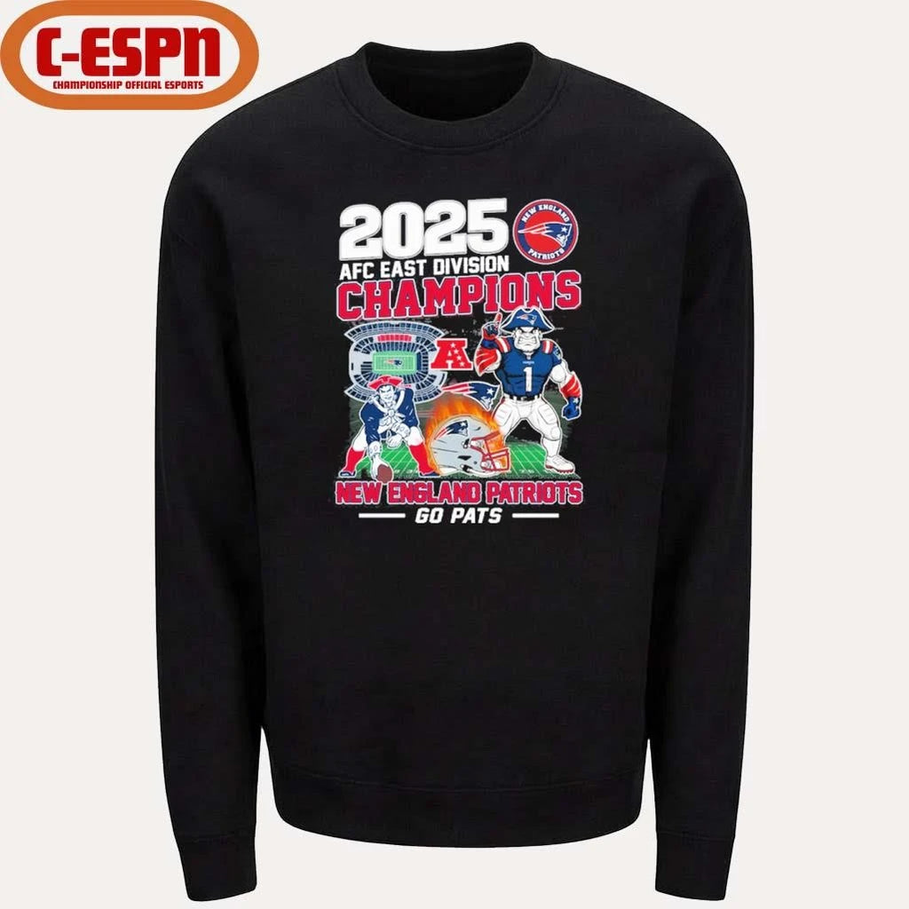 Official NE Patriots 2025 2025 AFC East Champions Go Pats Shirt