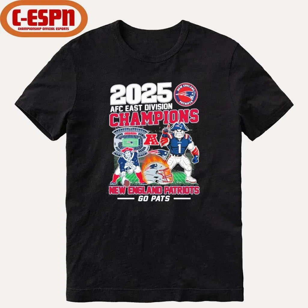 Official NE Patriots 2025 2025 AFC East Champions Go Pats Shirt