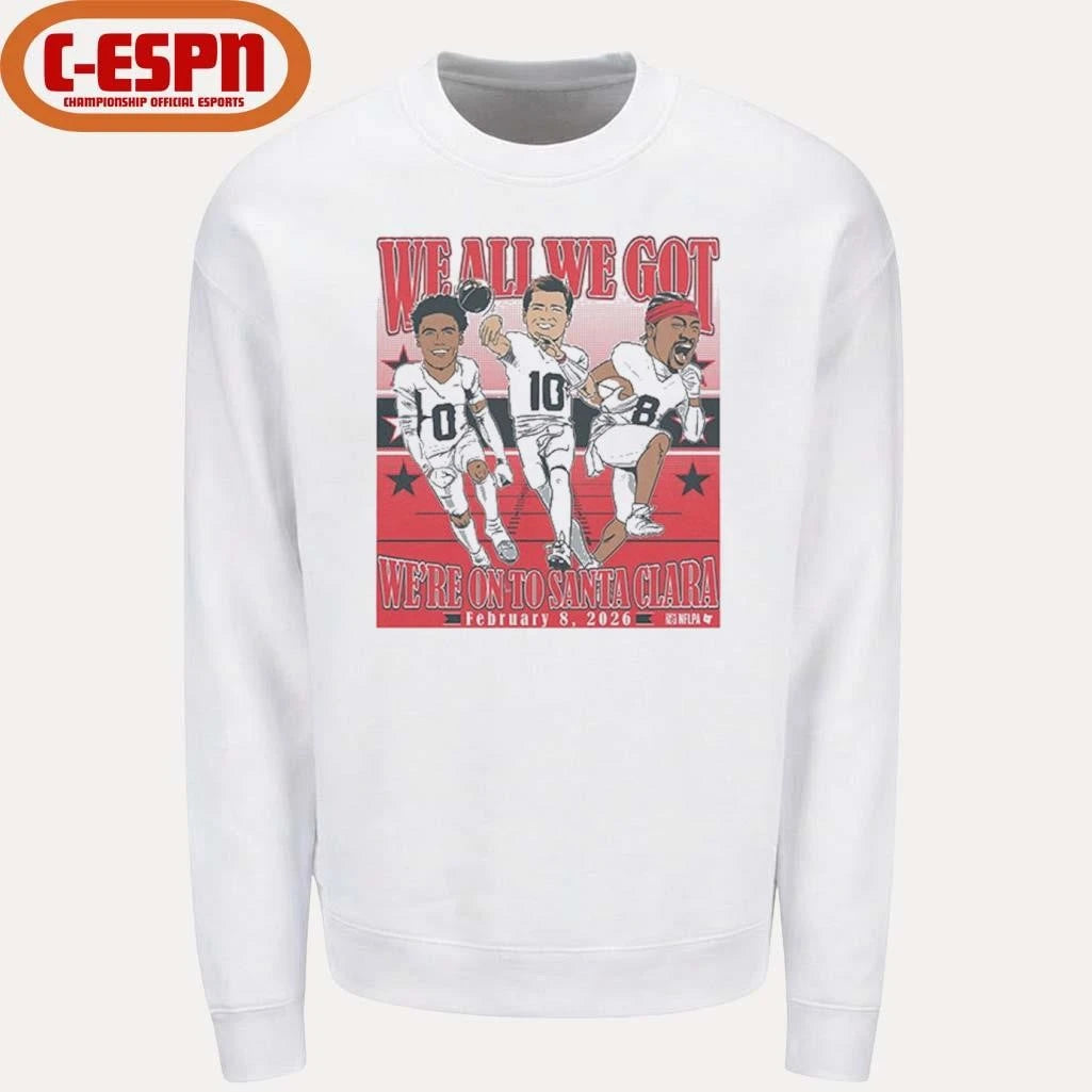 Official NE Patriots We All We Got Conference Champions Caricatures Shirt