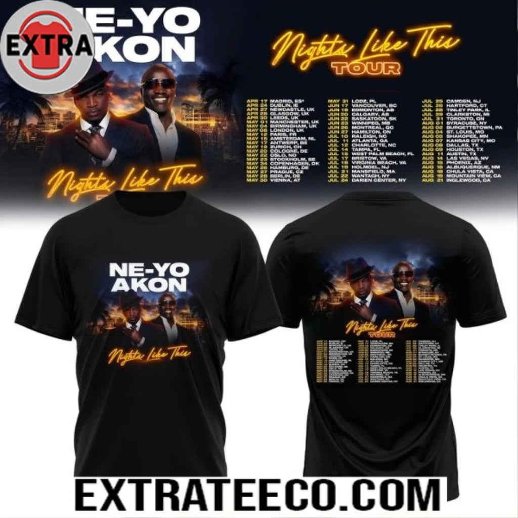 Official NE-YO &amp; AKON Nights Like This Tour 2026 Shirt