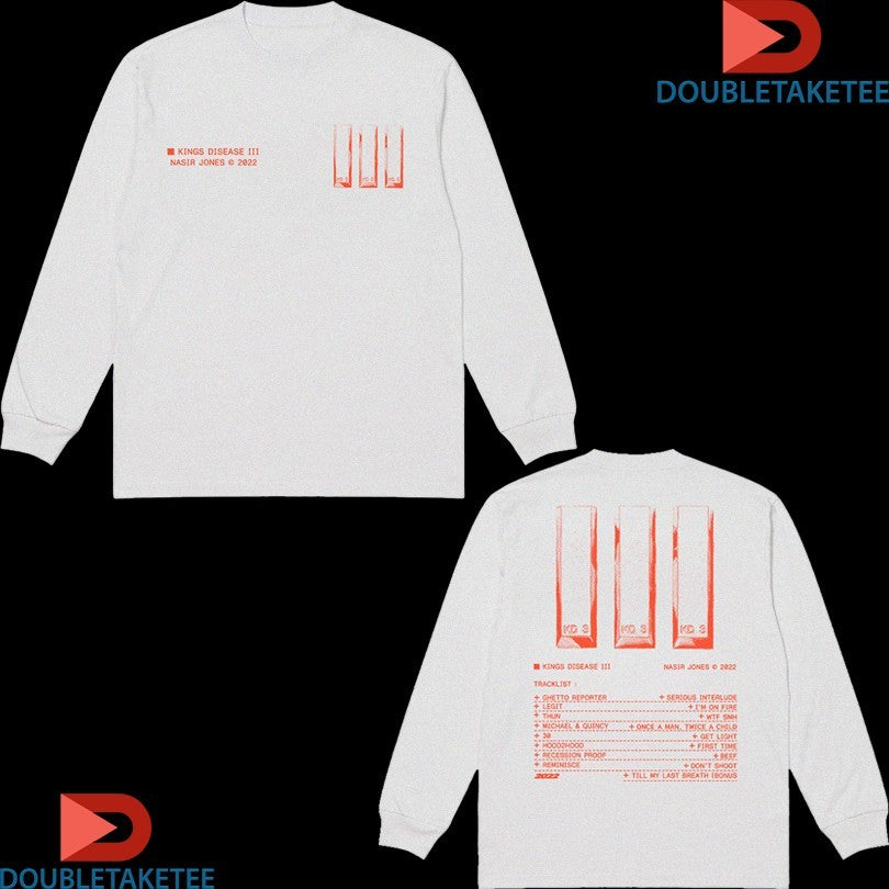 Official Nas Nasir Jones KDIII Tracklist Shirts