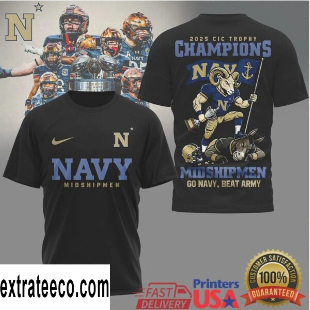 Official Navy Midshipmen 2025 CIC Trophy Champions Shirt
